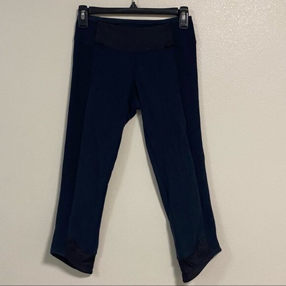 Lululemon Wunder Under Crop*Sashiko Inkwell 22” inseam Size 4 - Picture 1 of 12